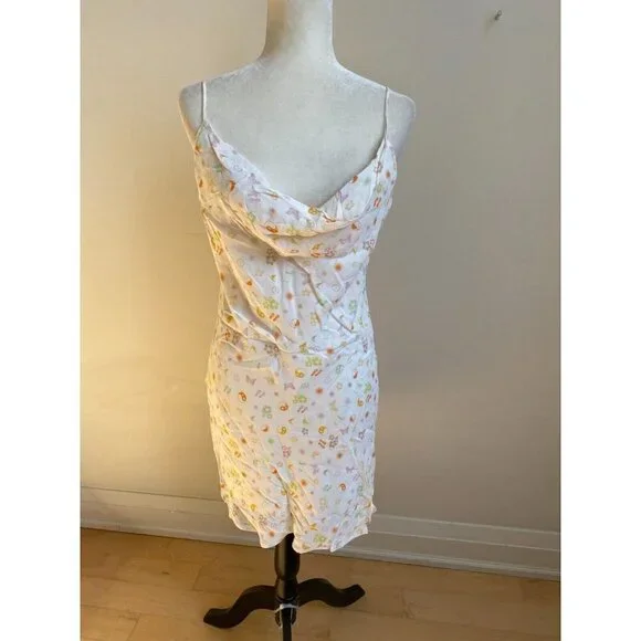 ELODIE Women Cowl Dress BNWOT New White Print - Picture 2 of 7